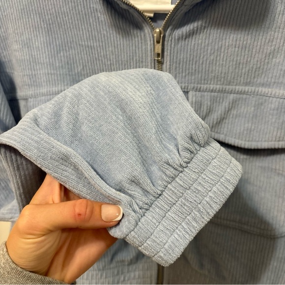 Aerie Groove On Velour Sweatshirt Blue - Picture 6 of 7